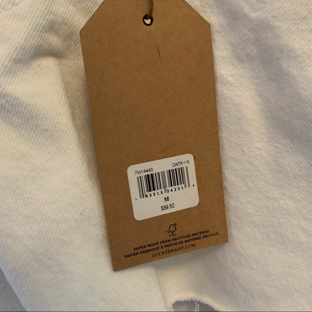 NWT Lucky Brand White Denim Shortalls (Short Overalls) - Size M - Picture 8 of 11